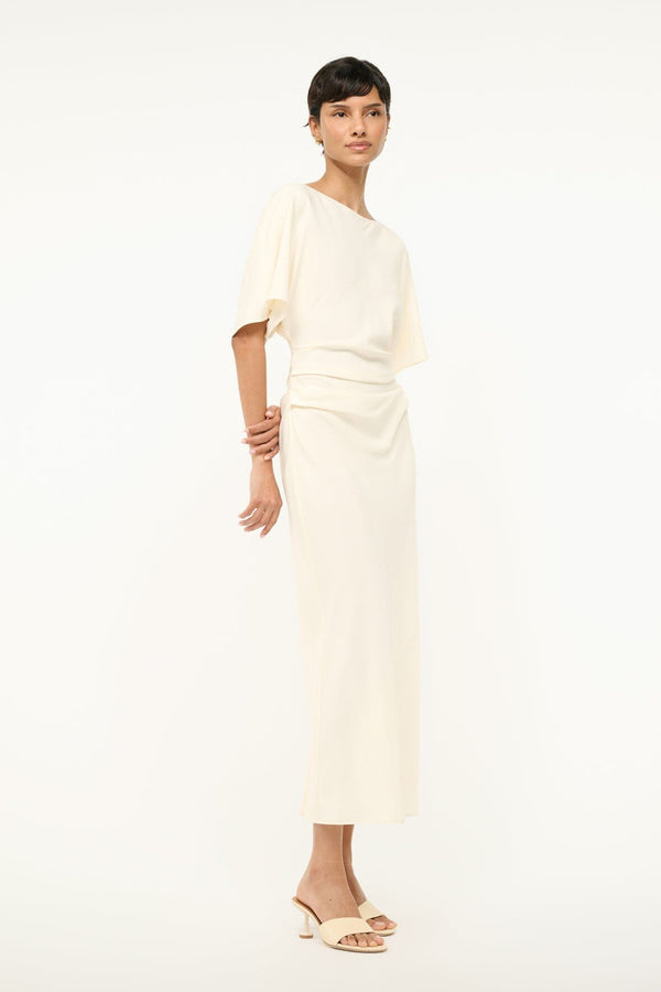 Staud AMELIE MIDI DRESS IVORY