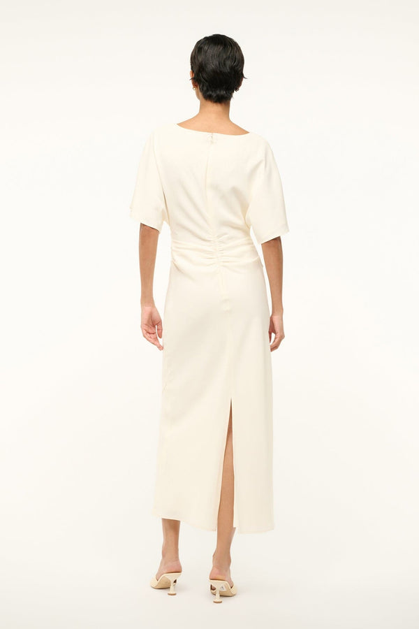 Staud AMELIE MIDI DRESS IVORY