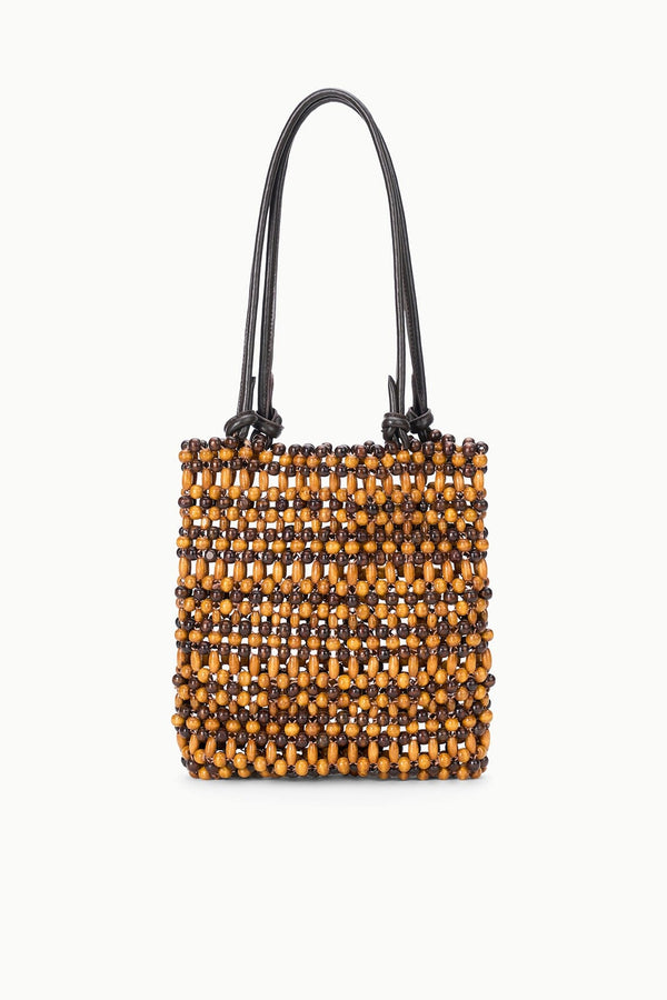 staud BAJA MINI TOTE MULTI WOOD BEADS