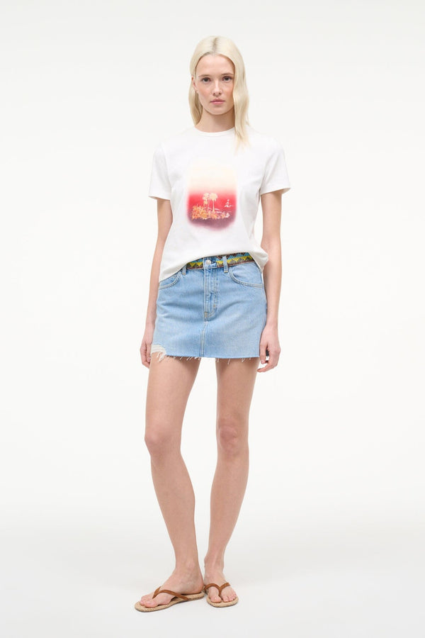 staud BECK MINI SKIRT SURFER BEADED