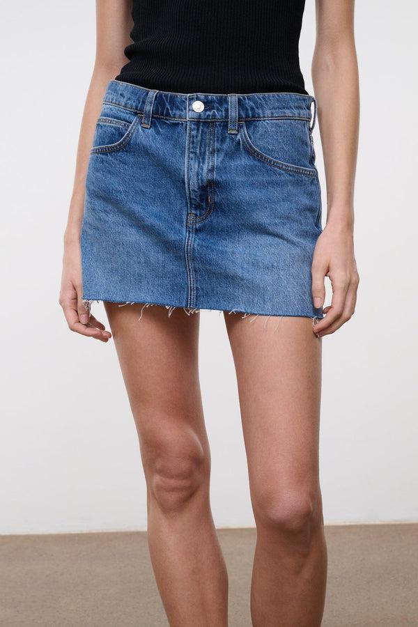 Staud BECK MINI SKIRT VINTAGE WASH