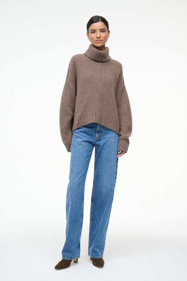 staud BETSY CASHMERE SWEATER TRUFFLE