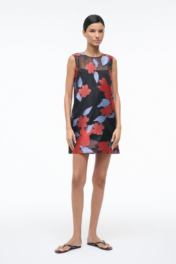 staud BREA DRESS NIGHT GARDEN