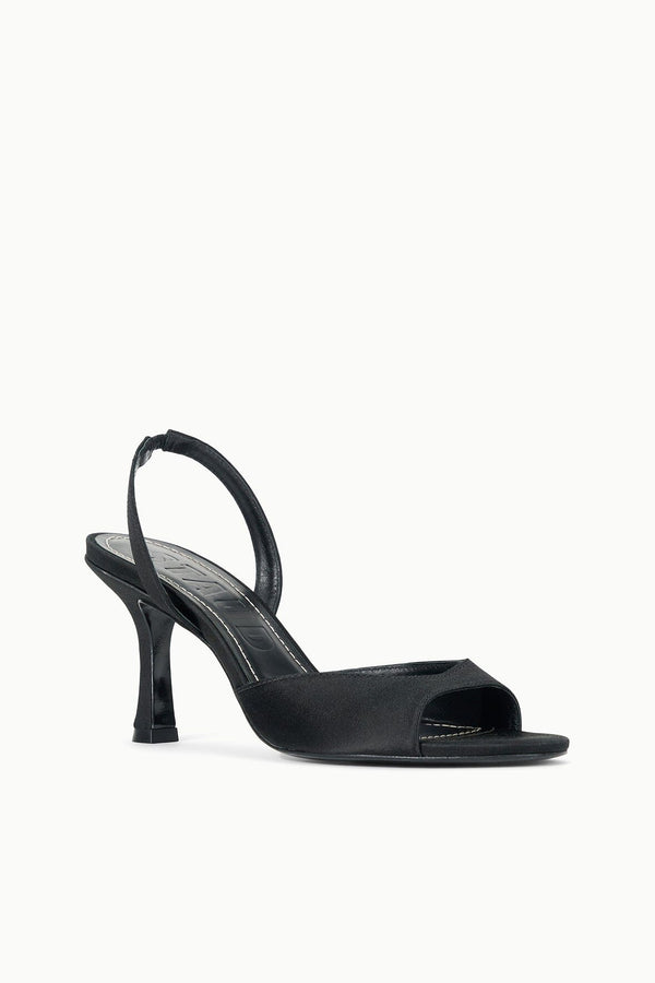 Staud BRIGITTE HEEL BLACK SATIN