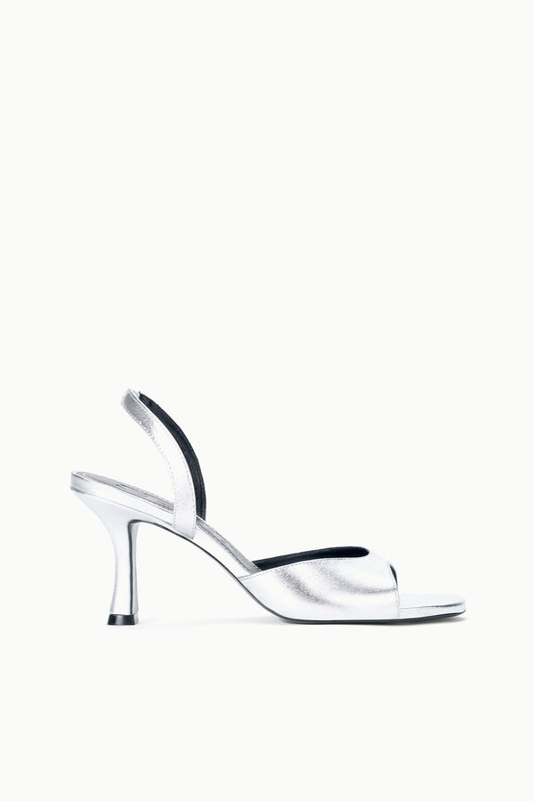 staud BRIGITTE HEEL SILVER
