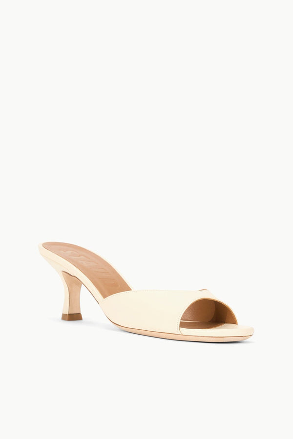 Staud BRIGITTE LEATHER MULE CREAM