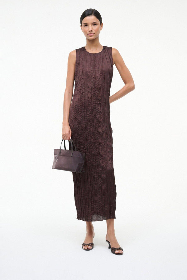 Staud BRIGITTE LEATHER MULE ESPRESSO KNOTTED