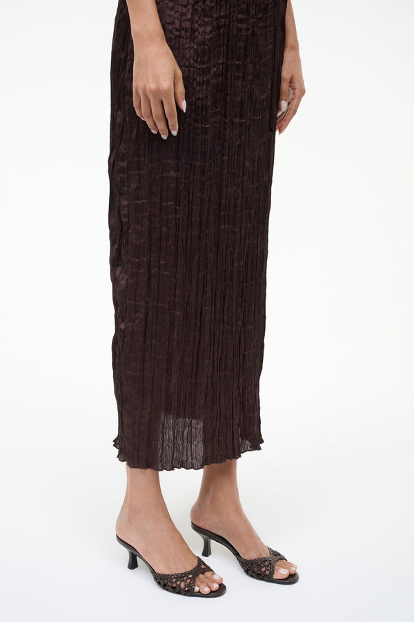 Staud BRIGITTE LEATHER MULE ESPRESSO KNOTTED