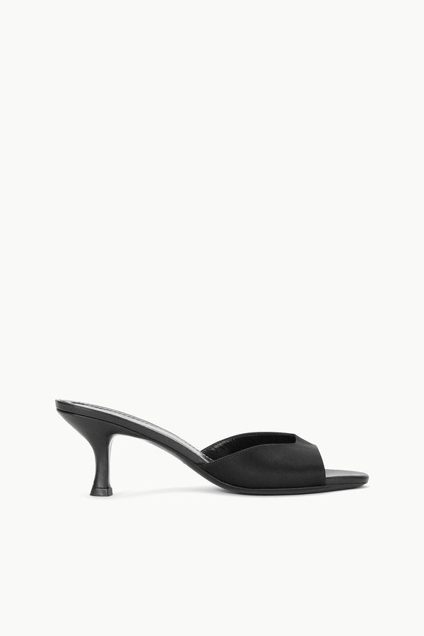 staud BRIGITTE SATIN MULE BLACK