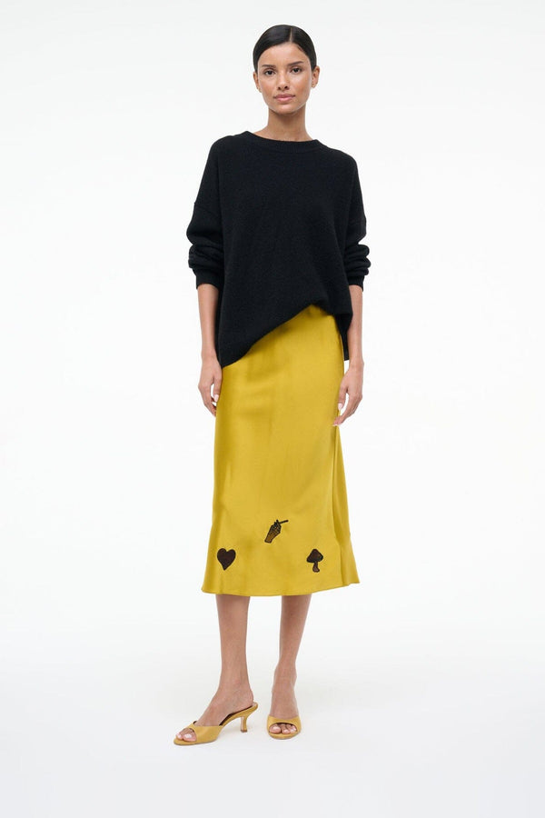 Staud BRIGITTE SATIN MULE GOLDENROD