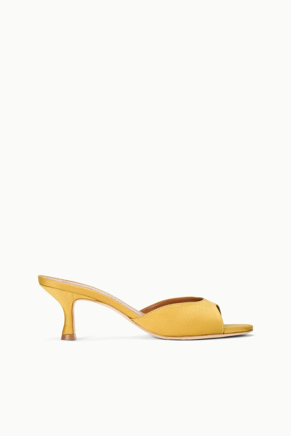 staud BRIGITTE SATIN MULE GOLDENROD