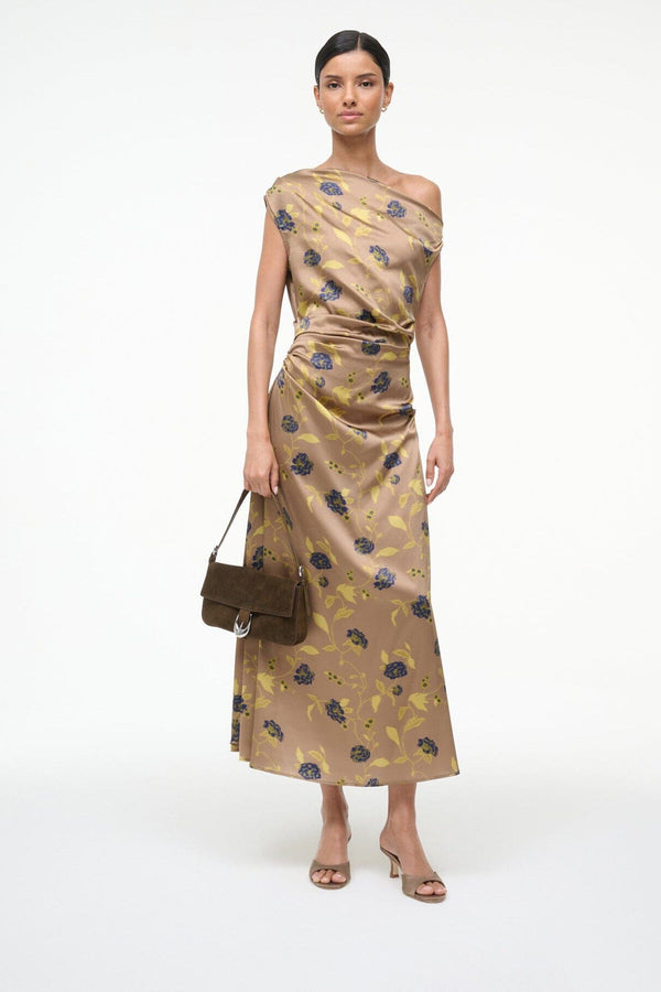 Staud BRIGITTE SATIN MULE TRUFFLE