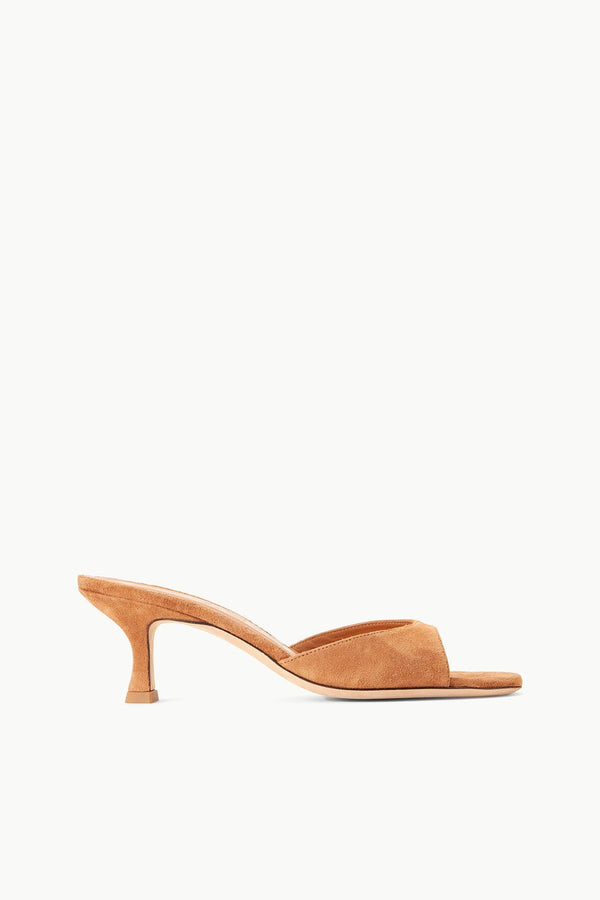 staud BRIGITTE SUEDE MULE TAN