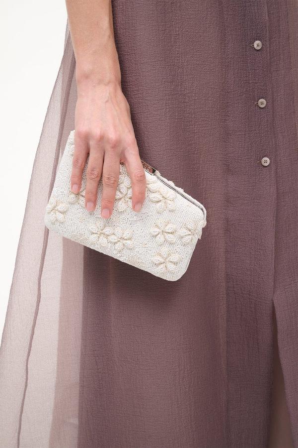 Staud CARMELLA BEADED CLUTCH GARDEN PARTY