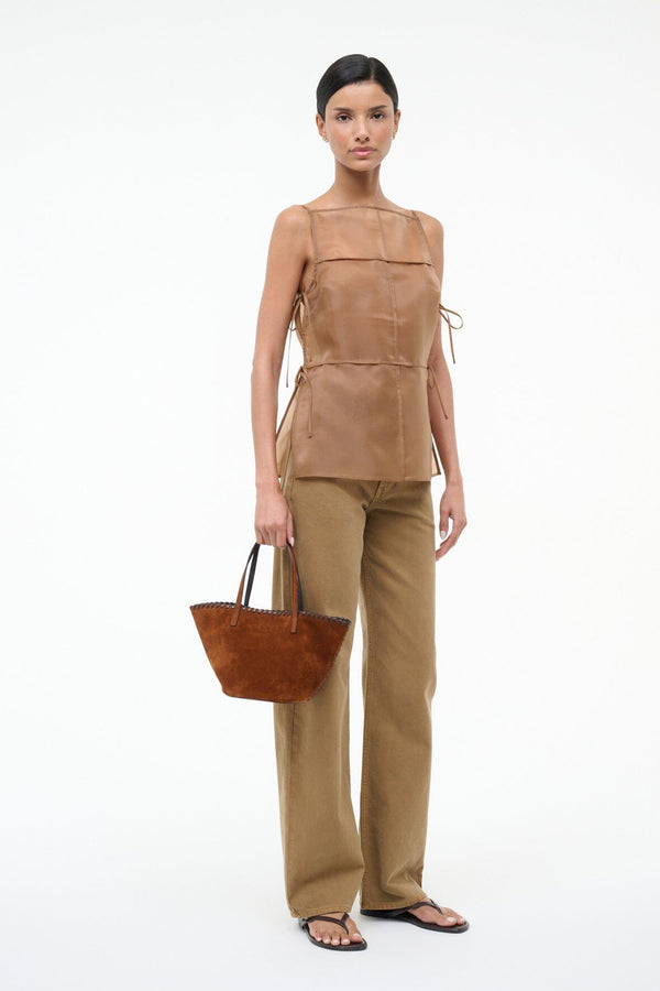 Staud CARO BUCKET BAG TABAC SUEDE ESPRESSO