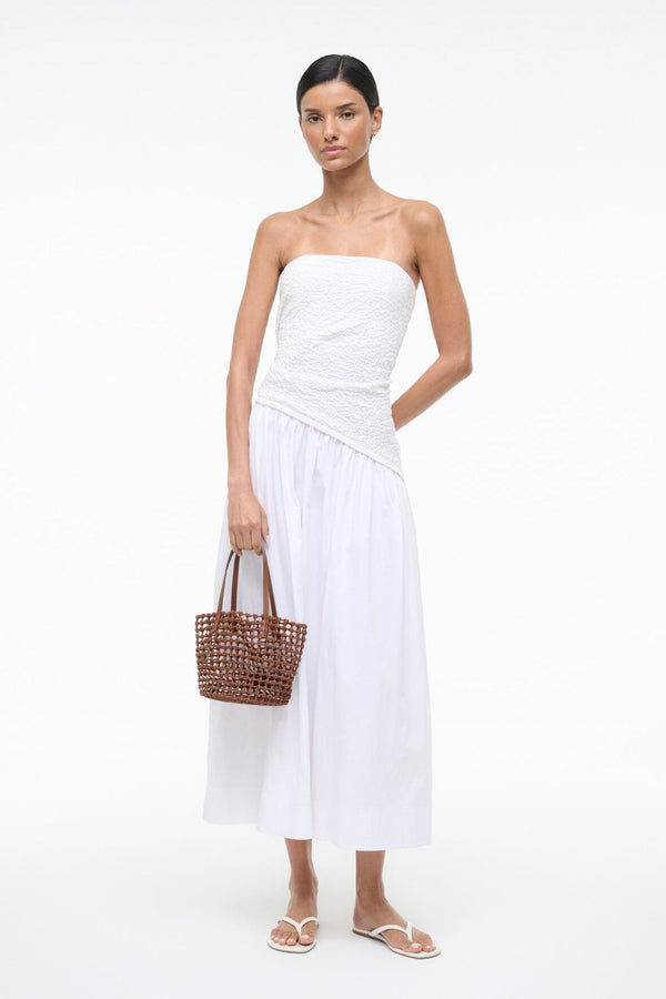 Staud CARO BUCKET BAG TAN WOVEN