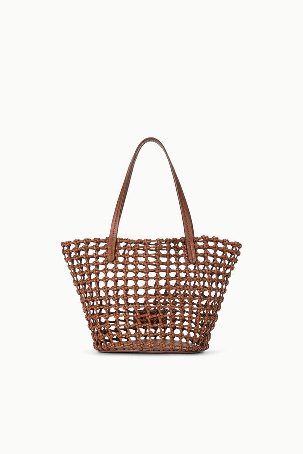 staud CARO BUCKET BAG TAN WOVEN