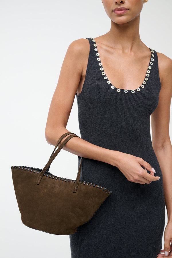 Staud CARO BUCKET BAG TRUFFLE SUEDE