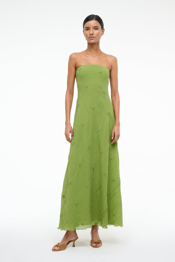 Staud CASSIE DRESS GARDEN GREEN