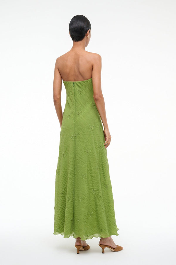 Staud CASSIE DRESS GARDEN GREEN