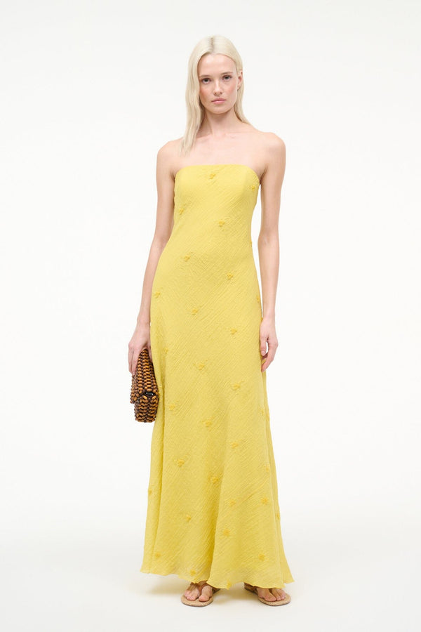 staud CASSIE DRESS LEMON CUSTARD