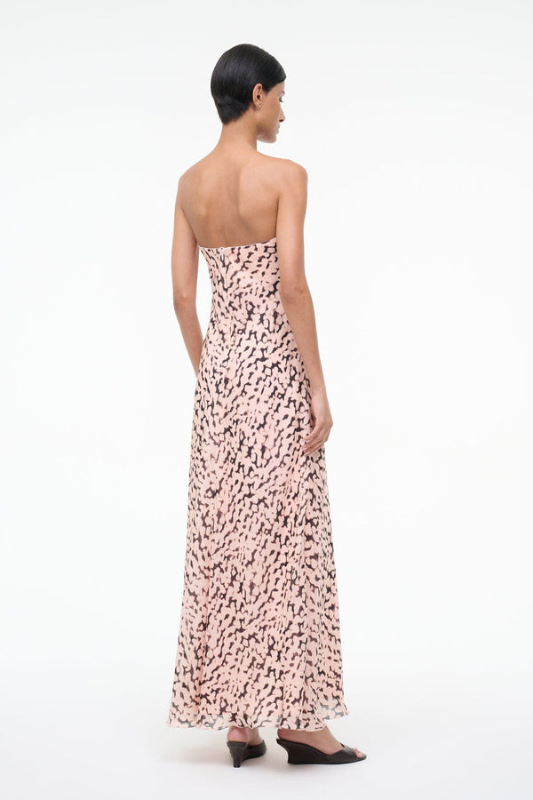 Staud CASSIE SILK DRESS ALMOND BLACK