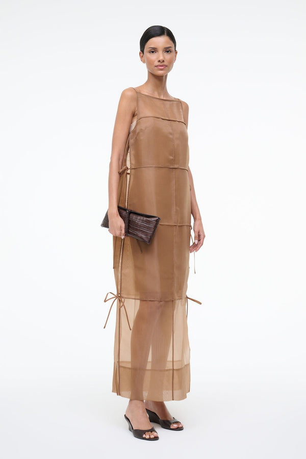 staud CHANDLER DRESS WALNUT