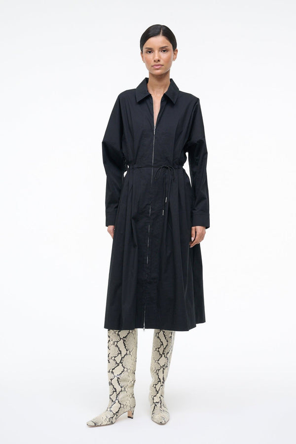 staud CHI MIDI DRESS BLACK