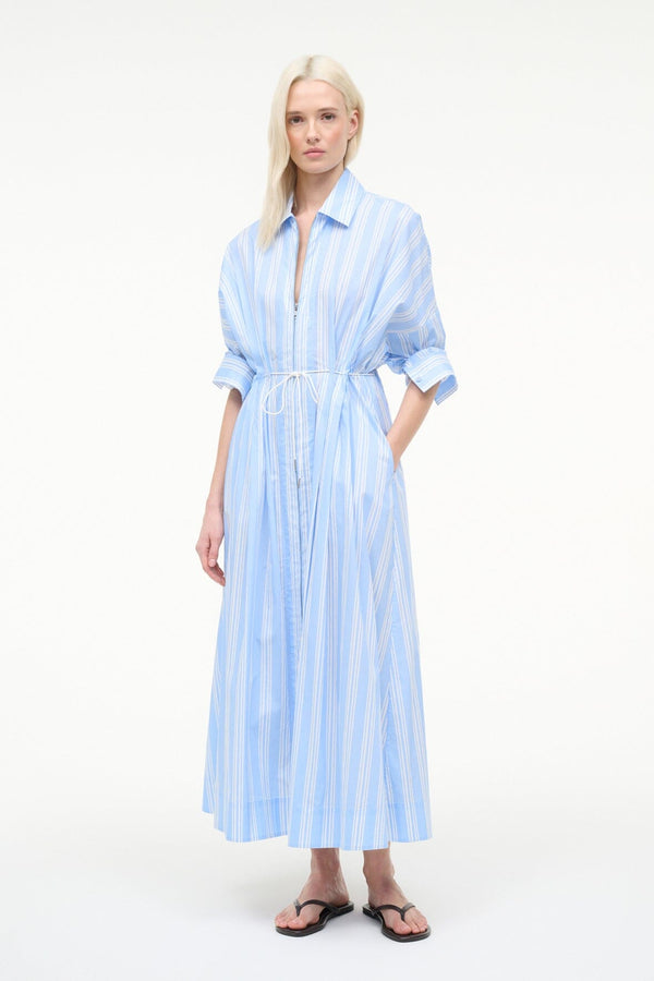 Staud CHI MIDI DRESS VENTURA STRIPE