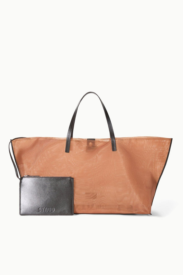 Staud CHRISTOS LARGE MESH TOTE CAMEL