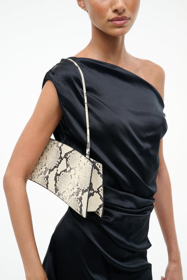 Staud COCO SHOULDER BAG WHITE SNAKE