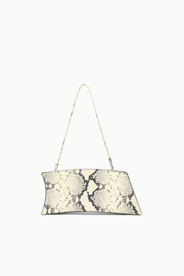 staud COCO SHOULDER BAG WHITE SNAKE