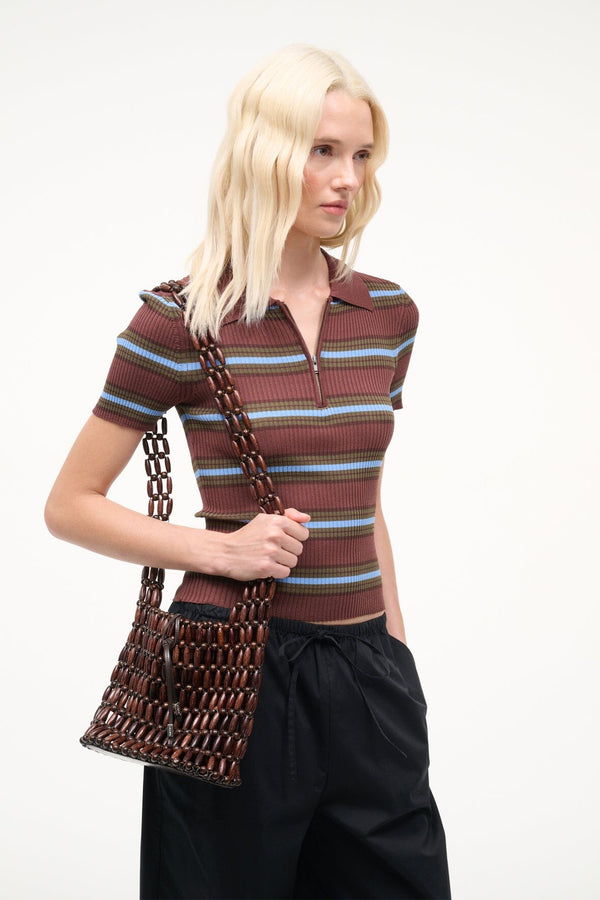 Staud CORONADO BAG WOOD BEADS