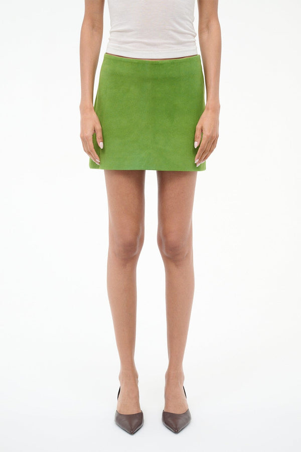 Staud CREST SKIRT LEAF SUEDE