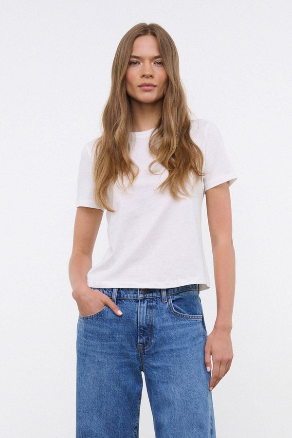 staud CREW NECK T SHIRT WHITE