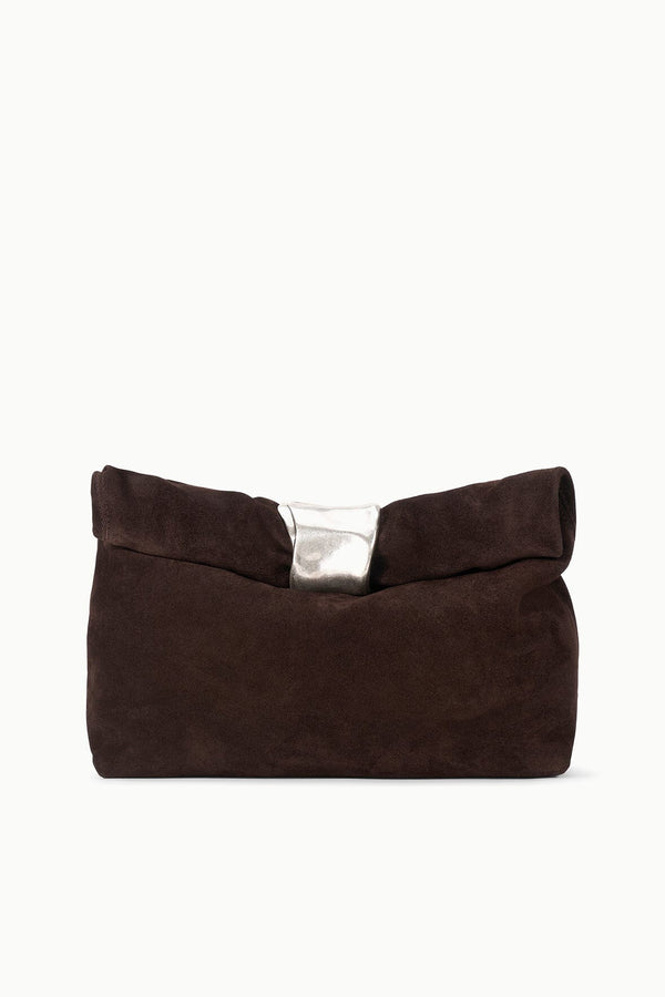 Staud CUFF CLUTCH ESPRESSO SUEDE