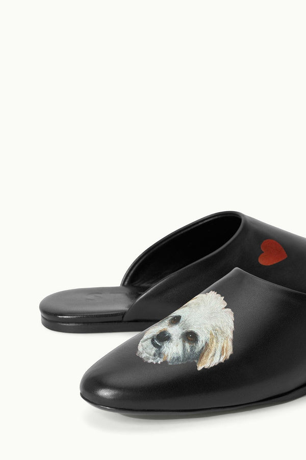 Staud CUSTOM ABBY SLIPPER BLACK