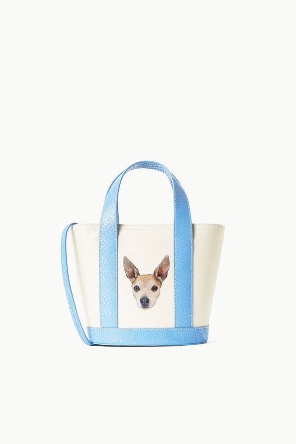 staud CUSTOM ALLORA MINI TOTE CREAM STAUD BLUE