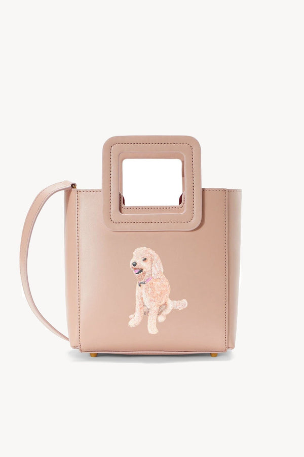 staud CUSTOM MINI SHIRLEY LEATHER BAG BLUSH