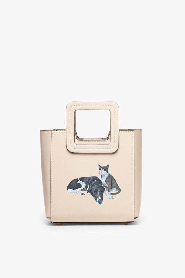 Staud CUSTOM MINI SHIRLEY LEATHER BAG CREAM