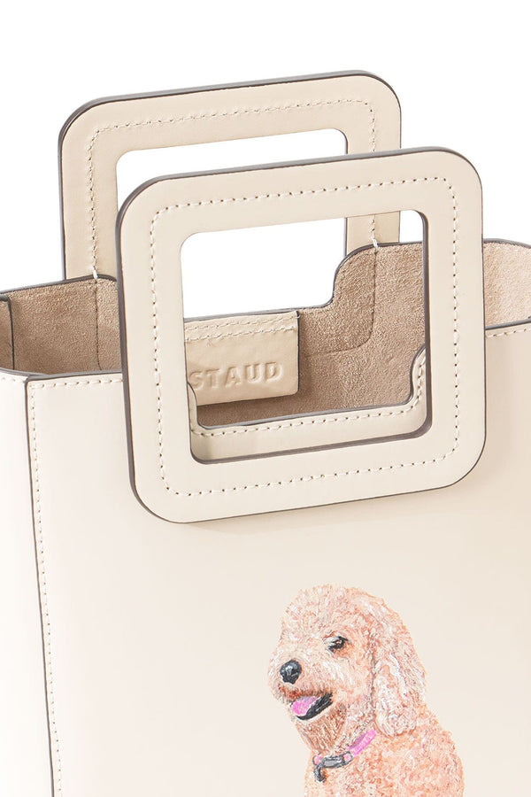Staud CUSTOM MINI SHIRLEY LEATHER BAG CREAM