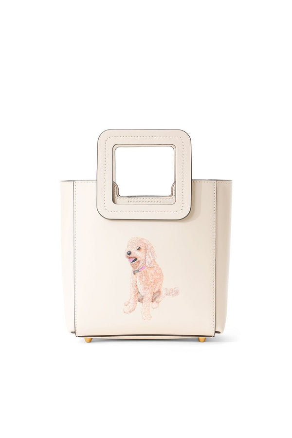 Staud CUSTOM MINI SHIRLEY LEATHER BAG CREAM