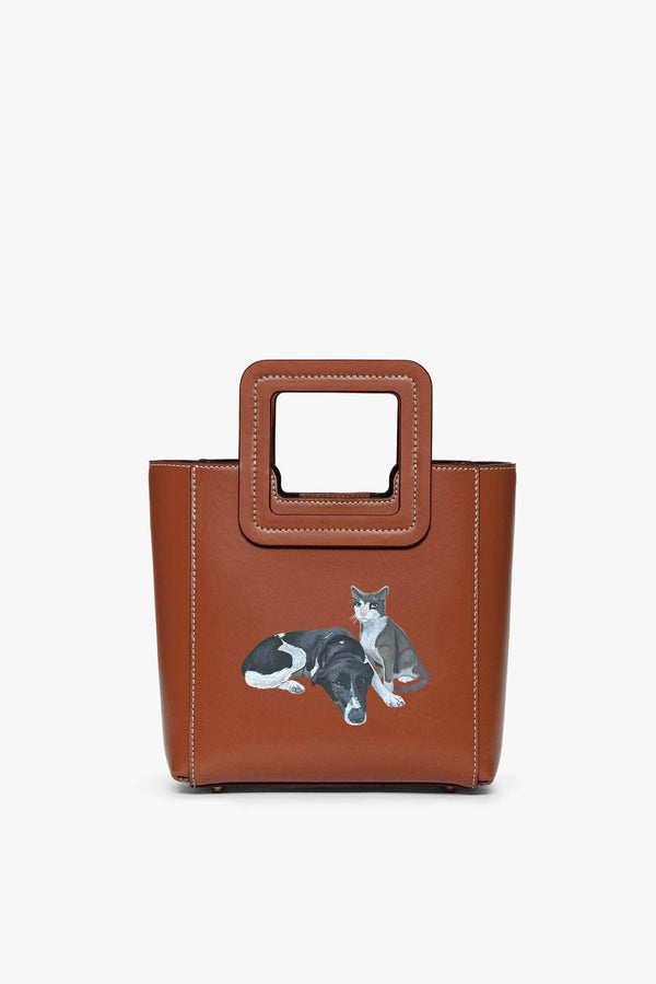 Staud CUSTOM MINI SHIRLEY LEATHER BAG TAN