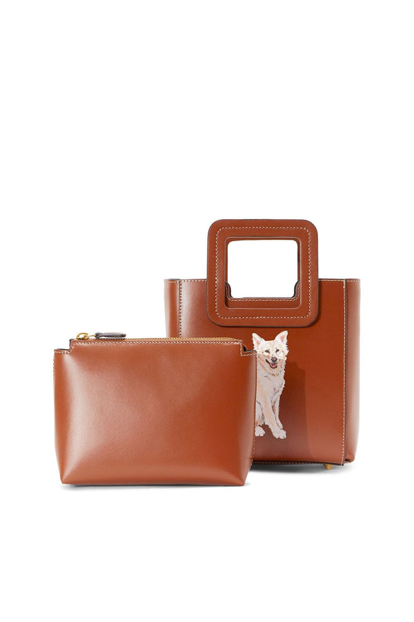 Staud CUSTOM MINI SHIRLEY LEATHER BAG TAN