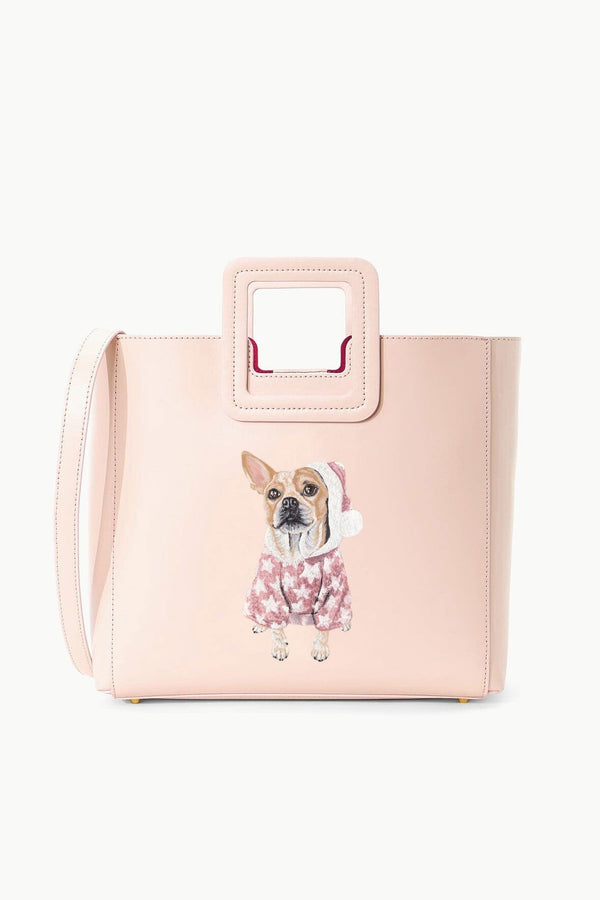 staud CUSTOM SHIRLEY LEATHER BAG BLUSH