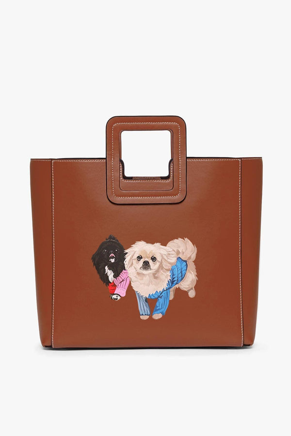 Staud CUSTOM SHIRLEY LEATHER BAG TAN