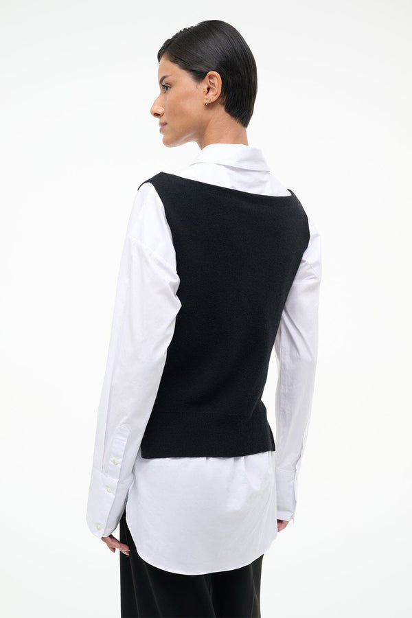 Staud DAMIAN TOP BLACK WHITE