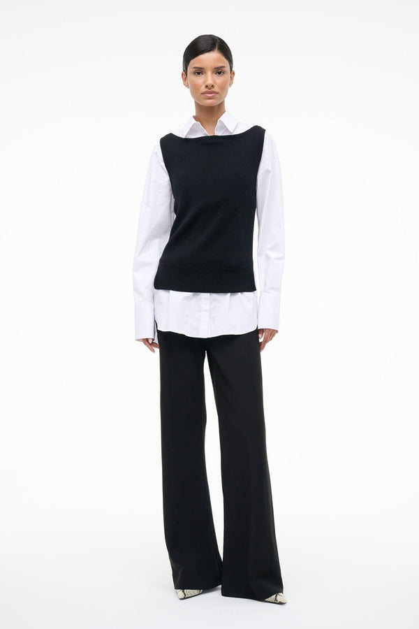 staud DAMIAN TOP BLACK WHITE