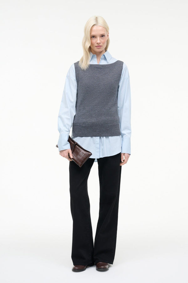 Staud DAMIAN TOP CHARCOAL GLACIER