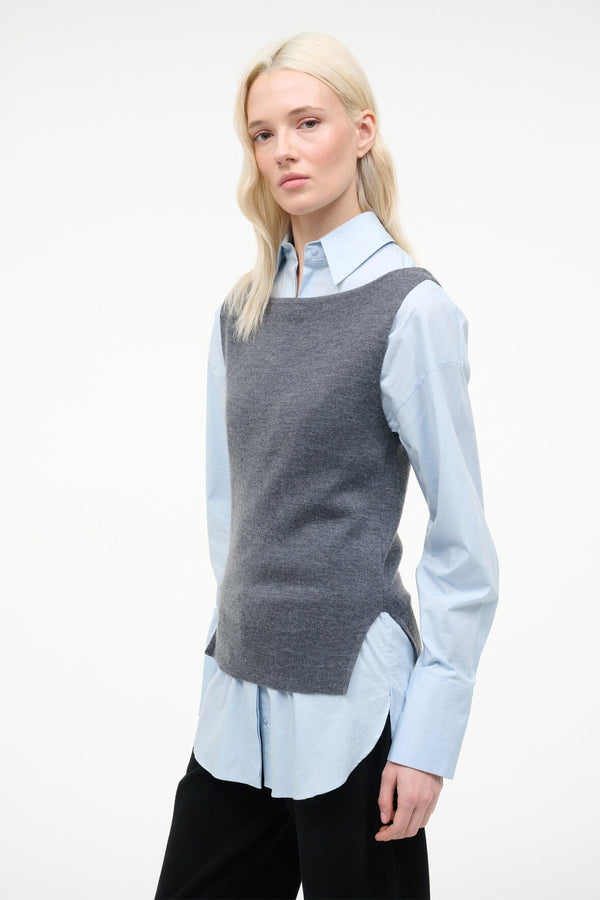 Staud DAMIAN TOP CHARCOAL GLACIER